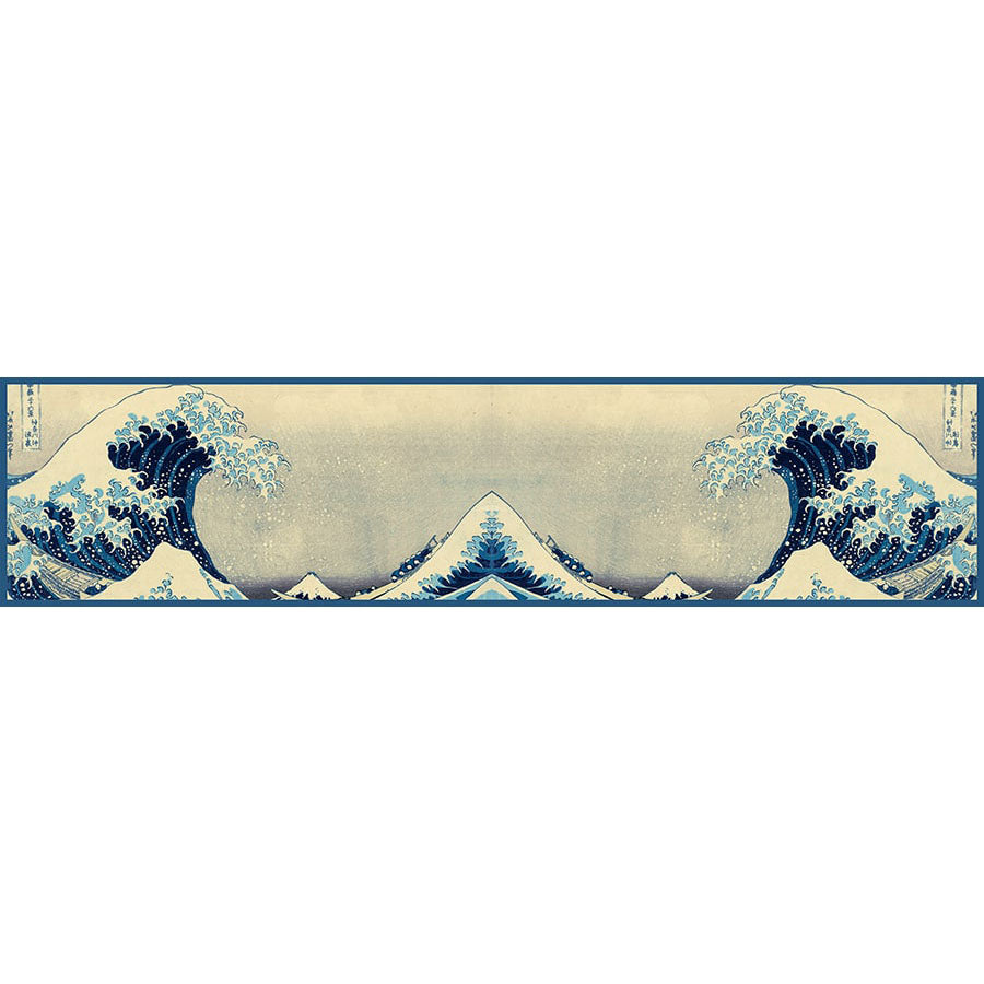 Hokusai Wave Silk Habotai Scarf - Flat Artwork