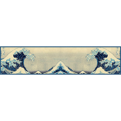 Hokusai Wave Silk Habotai Scarf - Flat Artwork