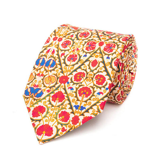 Suzani Red Silk Tie