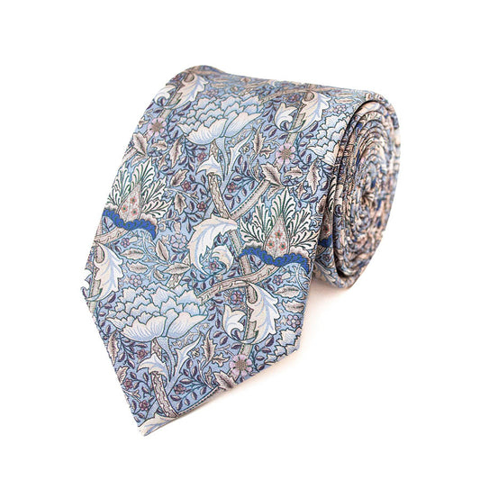Morris Windrush Blue Silk Tie
