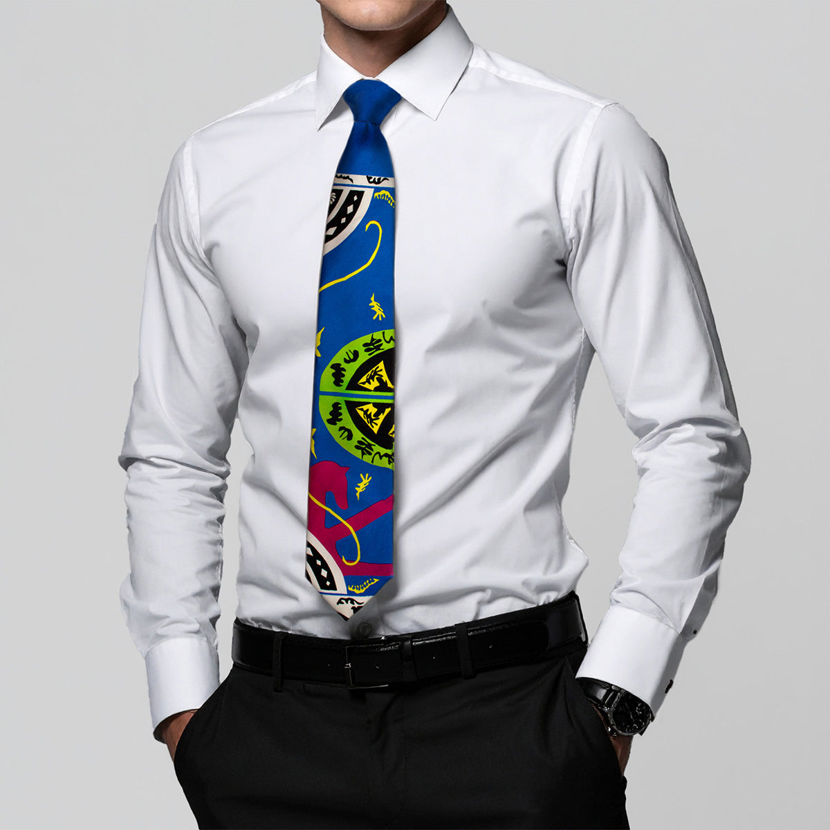 Matisse Horse Silk Tie - With Model