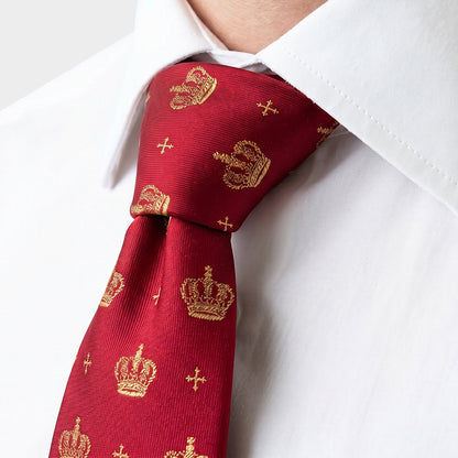 Crowns & Crosses Red Silk Tie Knot