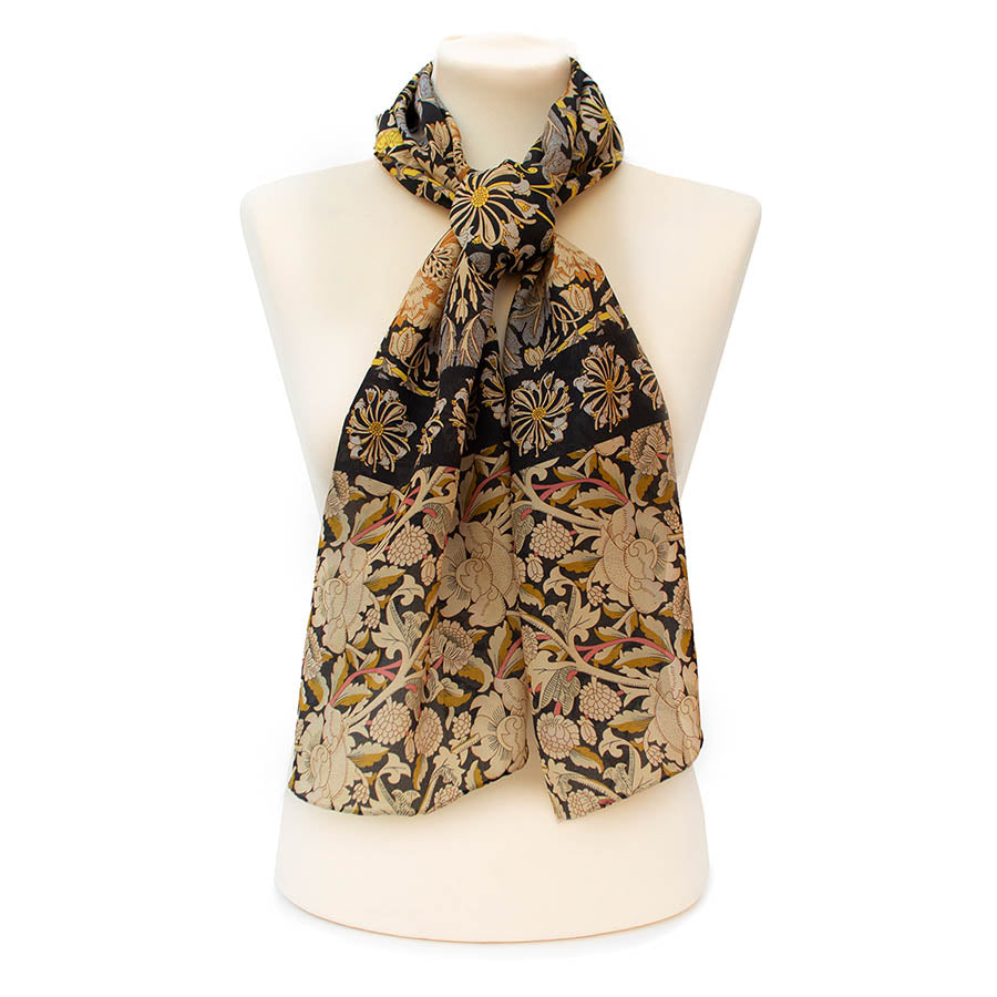 Morris Taupe Mix Crêpe de Chine Scarf