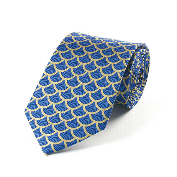 Imperial Russian Scallop Blue Silk Tie