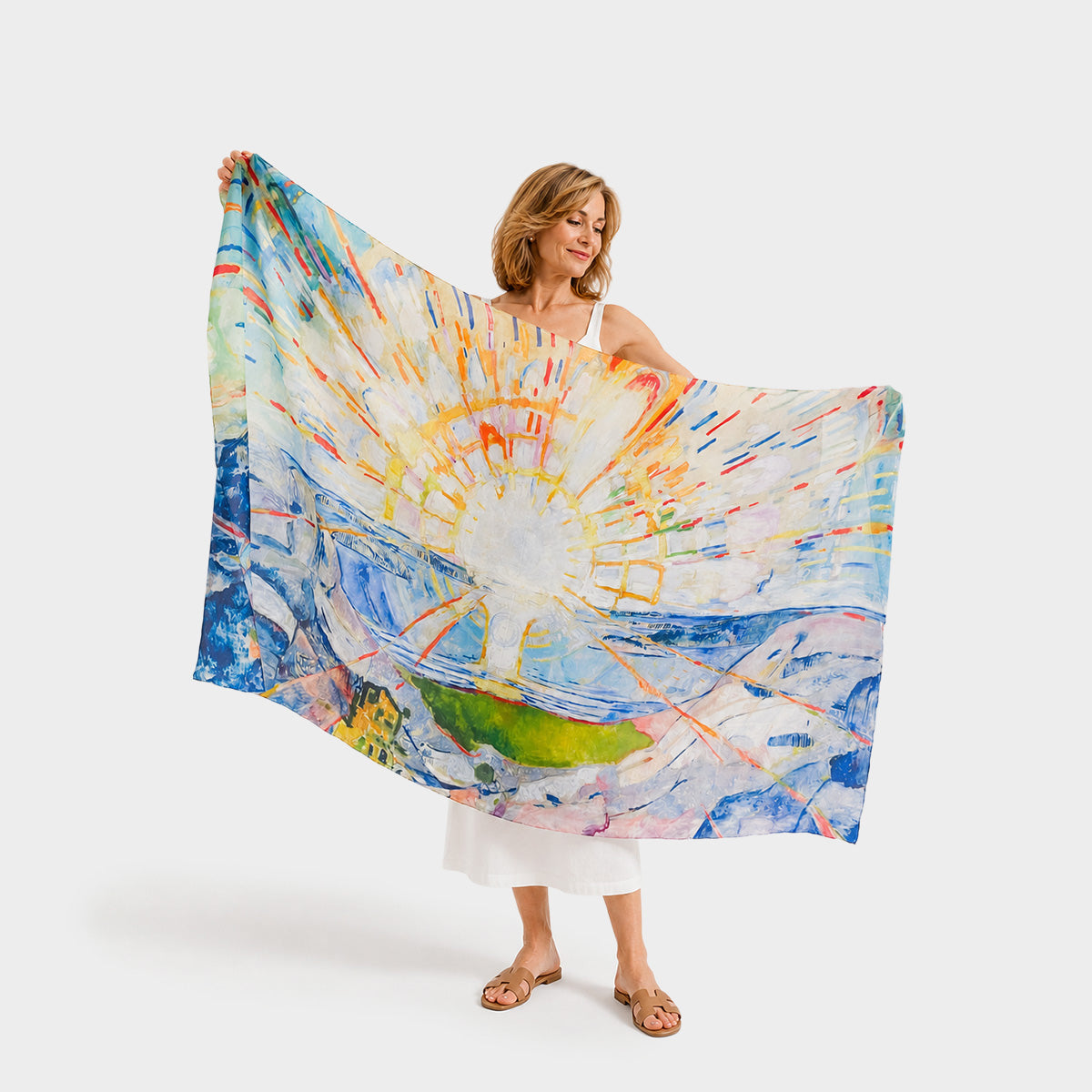 Munch Sunrise Habotai Silk Wrap