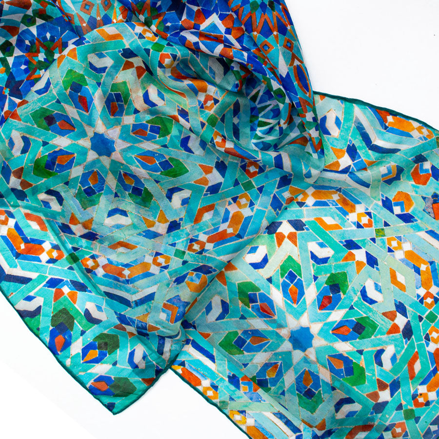 Marrakesh Silk Habotai Scarf - Detail