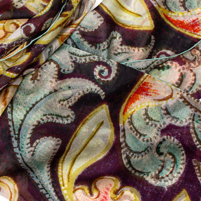 Renaissance Jewel Silk Habotai Scarf - Detail