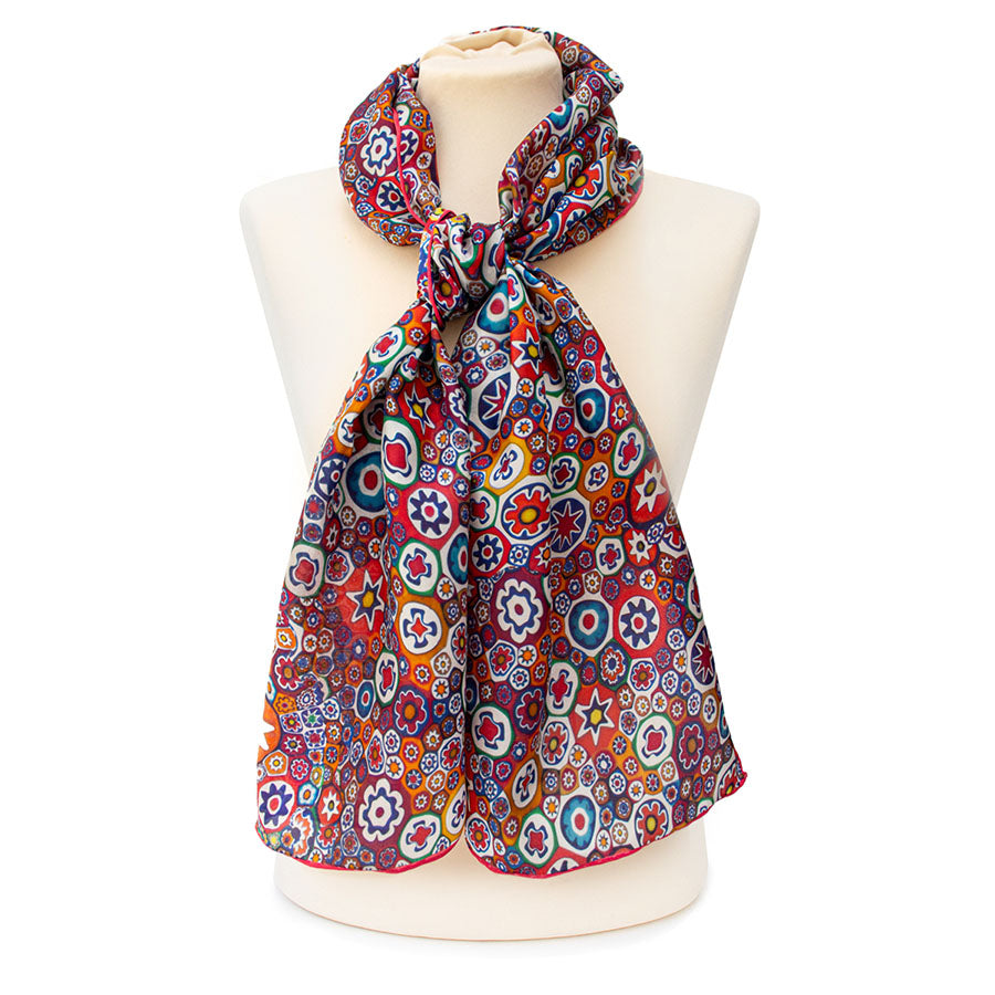 Renaissance Murano Glass Silk Habotai Scarf