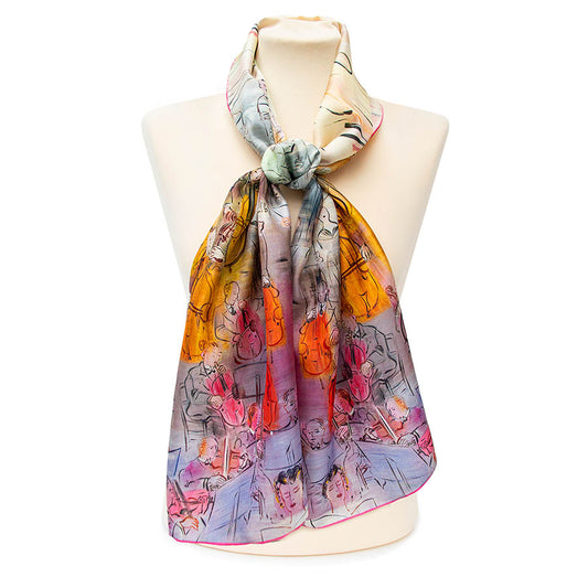 Dufy Orchestra Silk Habotai Scarf - Style 1
