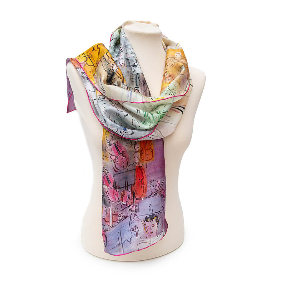 Dufy Orchestra Silk Habotai Scarf - Style 2