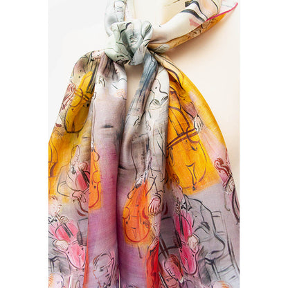 Dufy Orchestra Silk Habotai Scarf