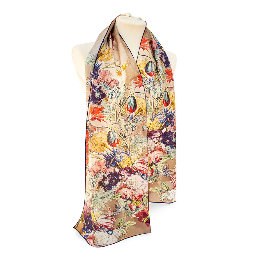 Van Huysum Still Life Silk Habotai Scarf - Style 3