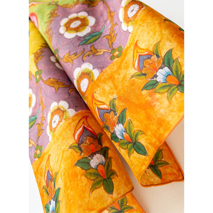 Indian Carnations Habotai Silk Scarf - Detail 2
