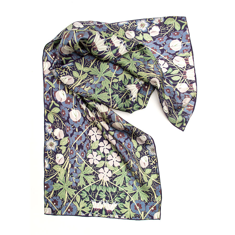 Columbine Silk Habotai Scarf - Detail 2