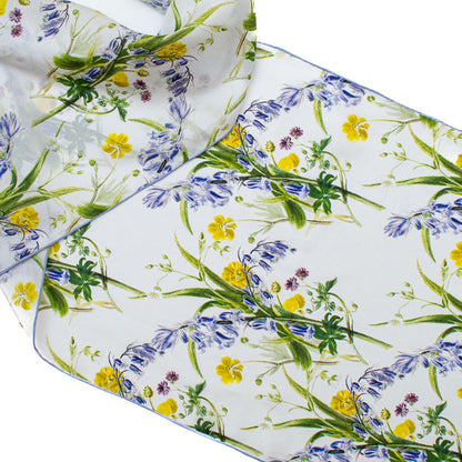 Spring Flowers Silk Habotai Scarf - Detail