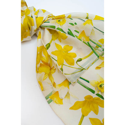 Daffodils Crêpe de Chine Scarf - Detail 2