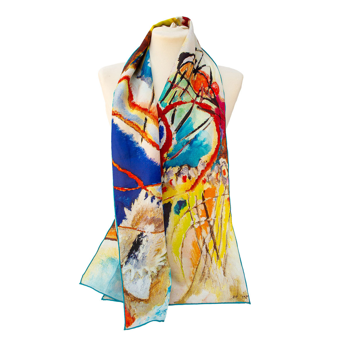 Kandinsky Improvisation No.30 Silk Habotai Scarf - Style 4
