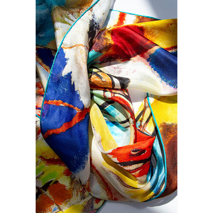 Kandinsky Improvisation No.30 Silk Habotai Scarf - Detail 2