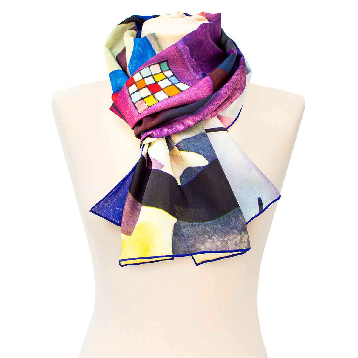 Kandinsky Colour Cubes Silk Habotai Scarf - Style 4