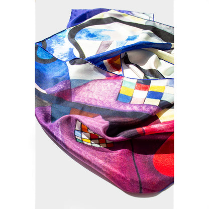 Kandinsky Colour Cubes Silk Habotai Scarf - Detail 2