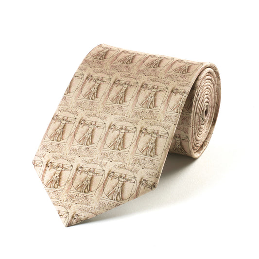 Da Vinci Vitruvian Man Silk Tie