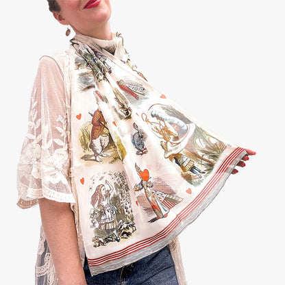 Alice in Wonderland Chiffon Scarf - With Model