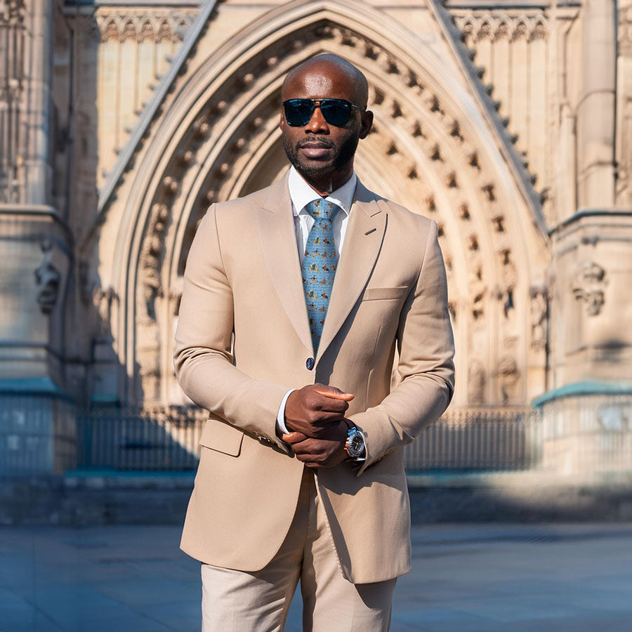 Canterbury Tales Silk Tie - With Model