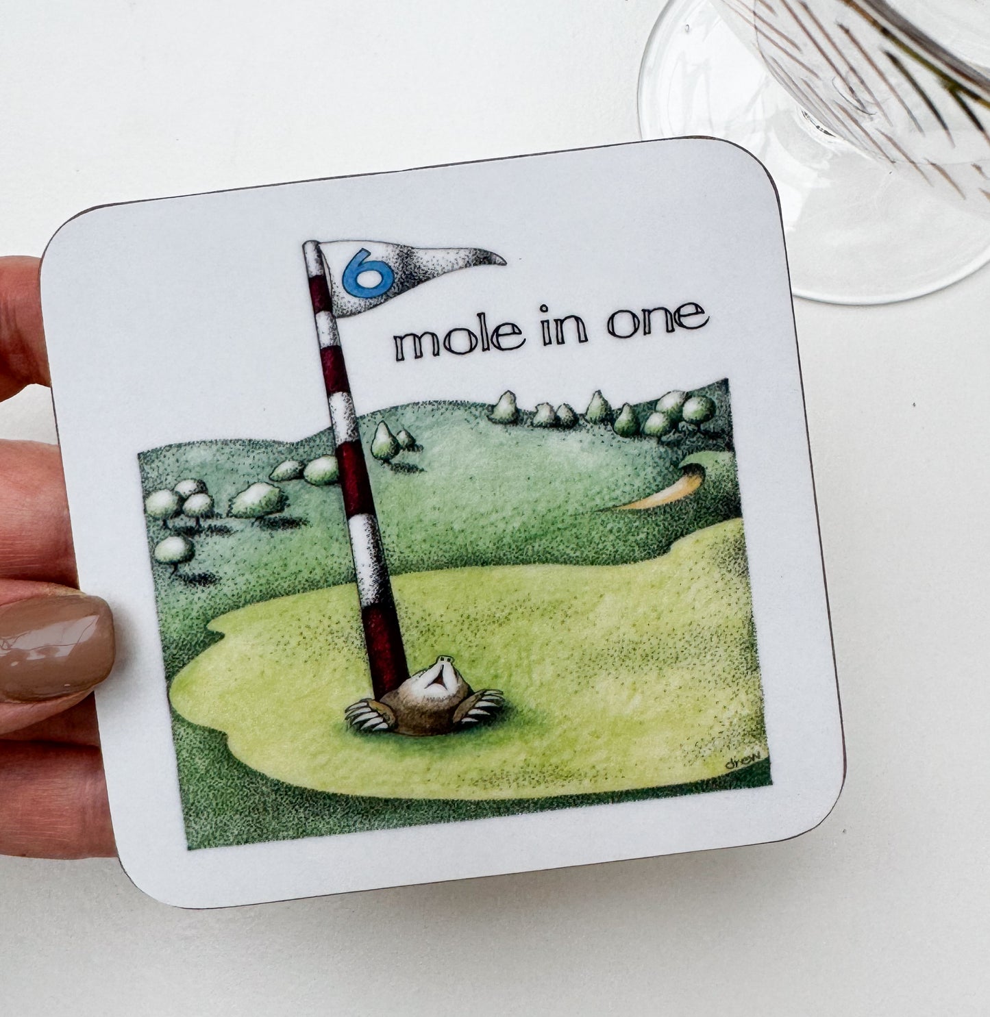 Simon Drew Coaster - Mole in One