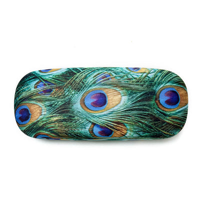 PEACOCK FEATHERS GLASSES CASE