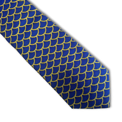 Imperial Russian Scallop Blue Silk Tie