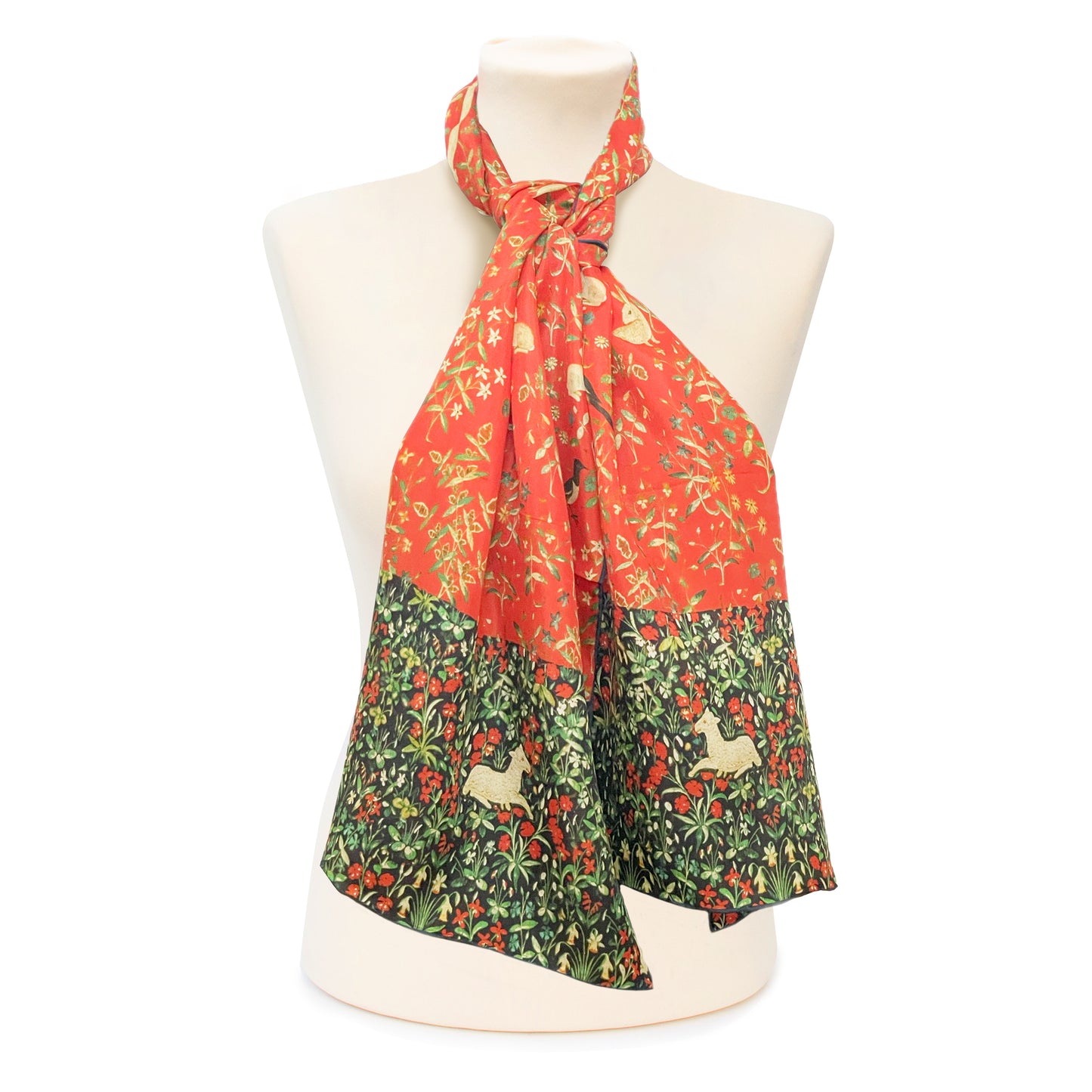 Millefleur Flora and Fauna Silk Habotai Scarf