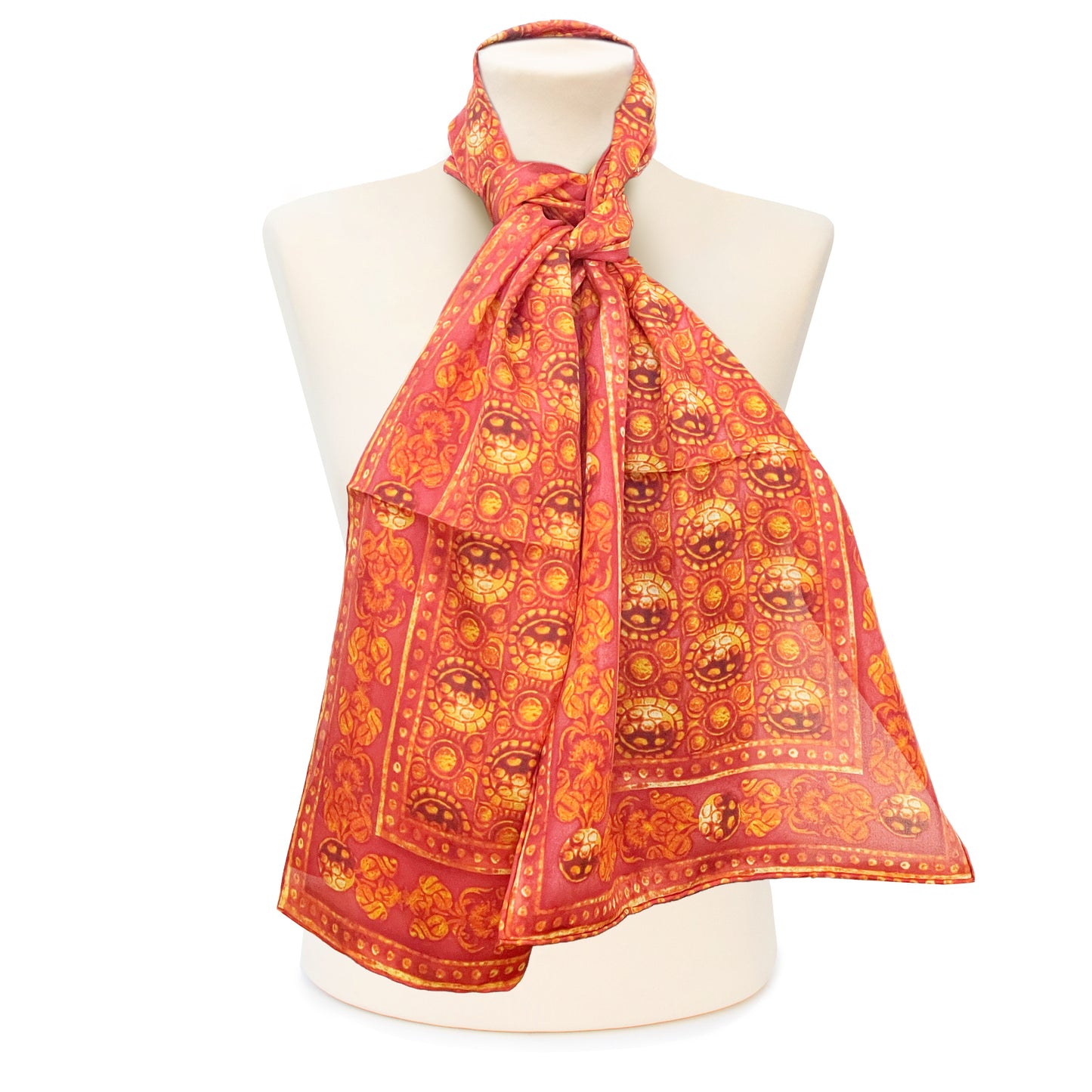 Jewelled Renaissance Silk Habotai Scarf
