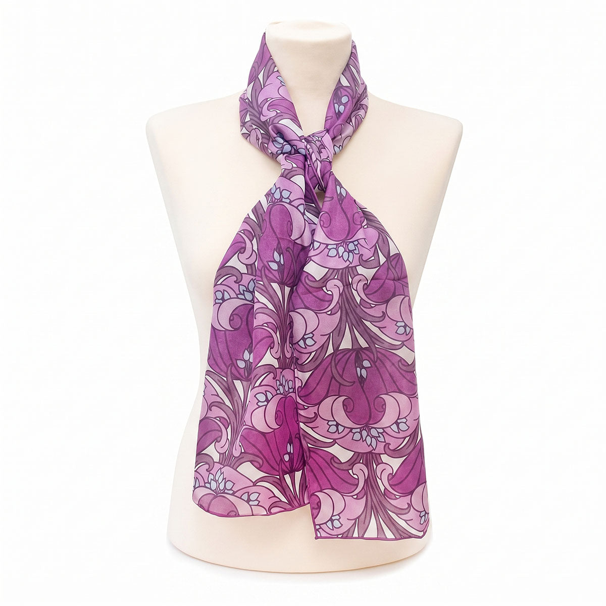 Purple Arts & Crafts Silk Habotai Scarf