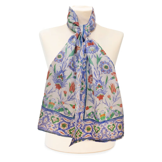 Islamic Tile Silk Habotai Scarf