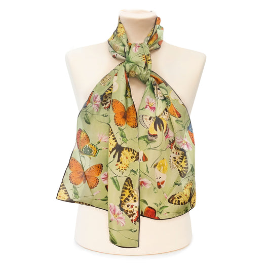 Le Jardin des Plantes Papillons Silk Habotai Sca