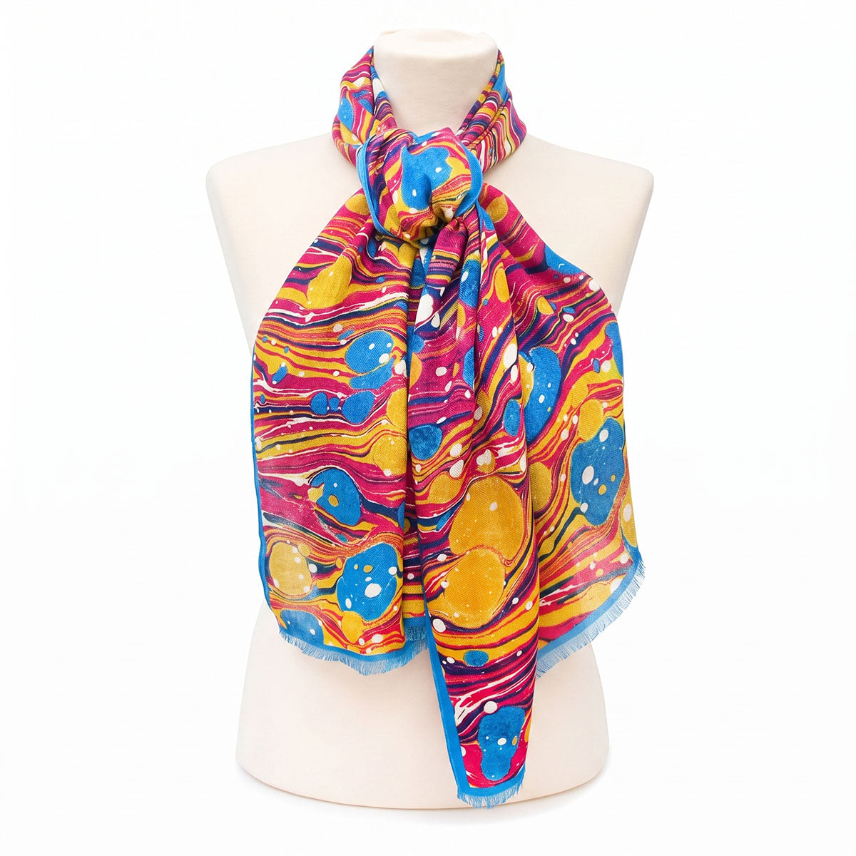 Marbled Book End Herringbone Bamboo Scarf