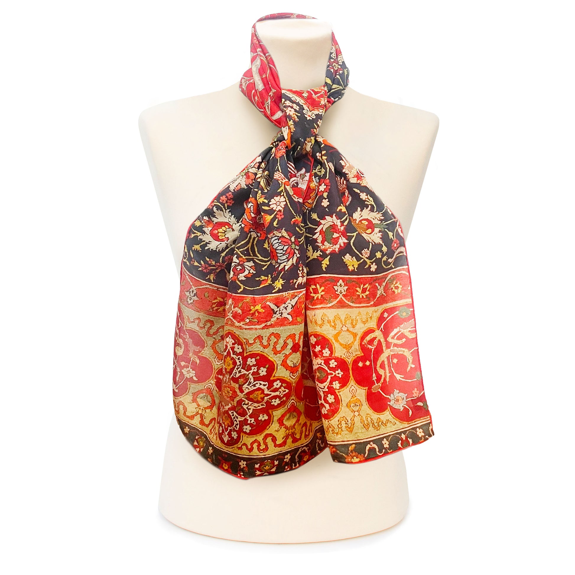Indo-Persian Silk Habotai Scarf
