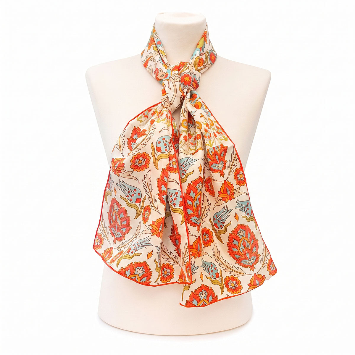 Ottoman Spice Floral Silk Habotai Scarf