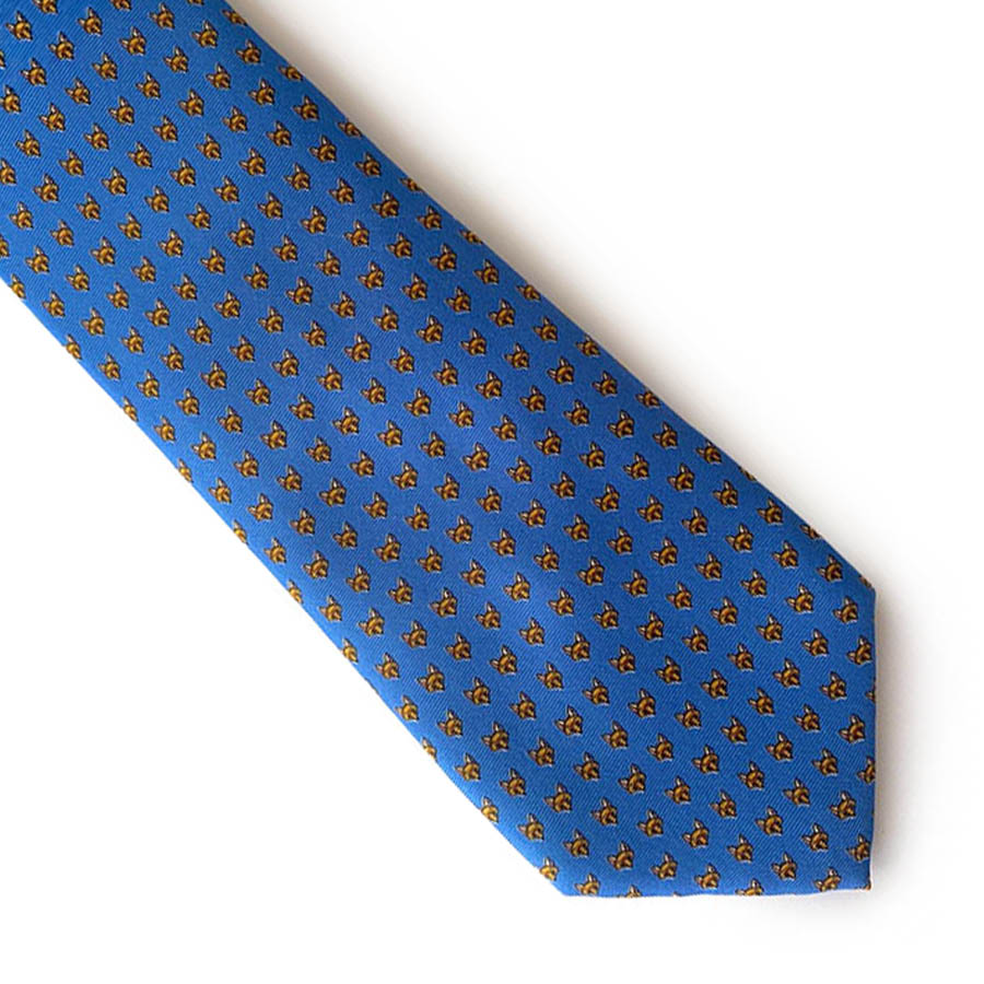 Bryn Parry Foxes Blue Silk Tie