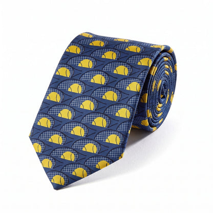 Tennis Racket & Ball Silk Tie