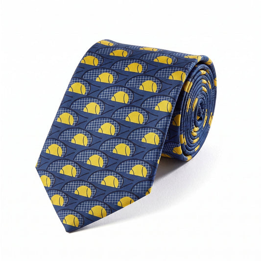 Tennis Racket & Ball Silk Tie