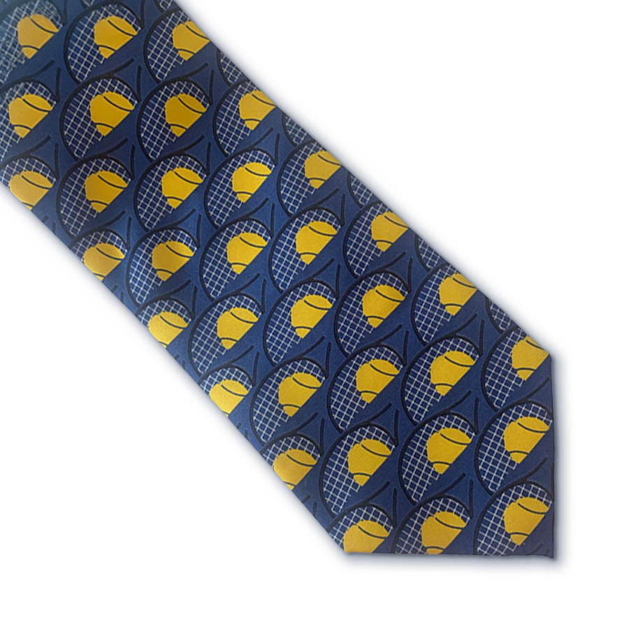 Tennis Racket & Ball Silk Tie