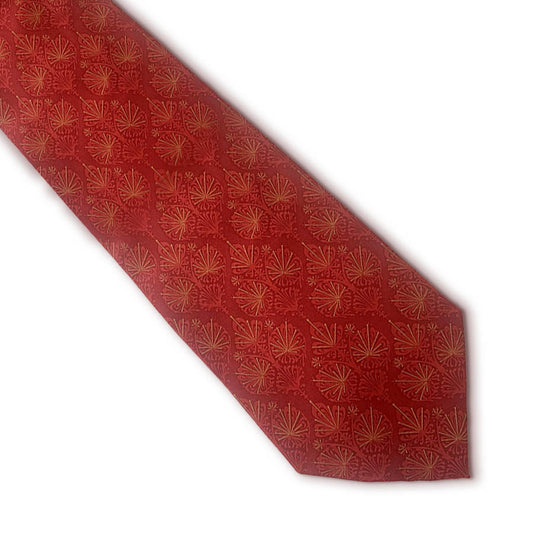 Red & Gold Leaf Silk Tie