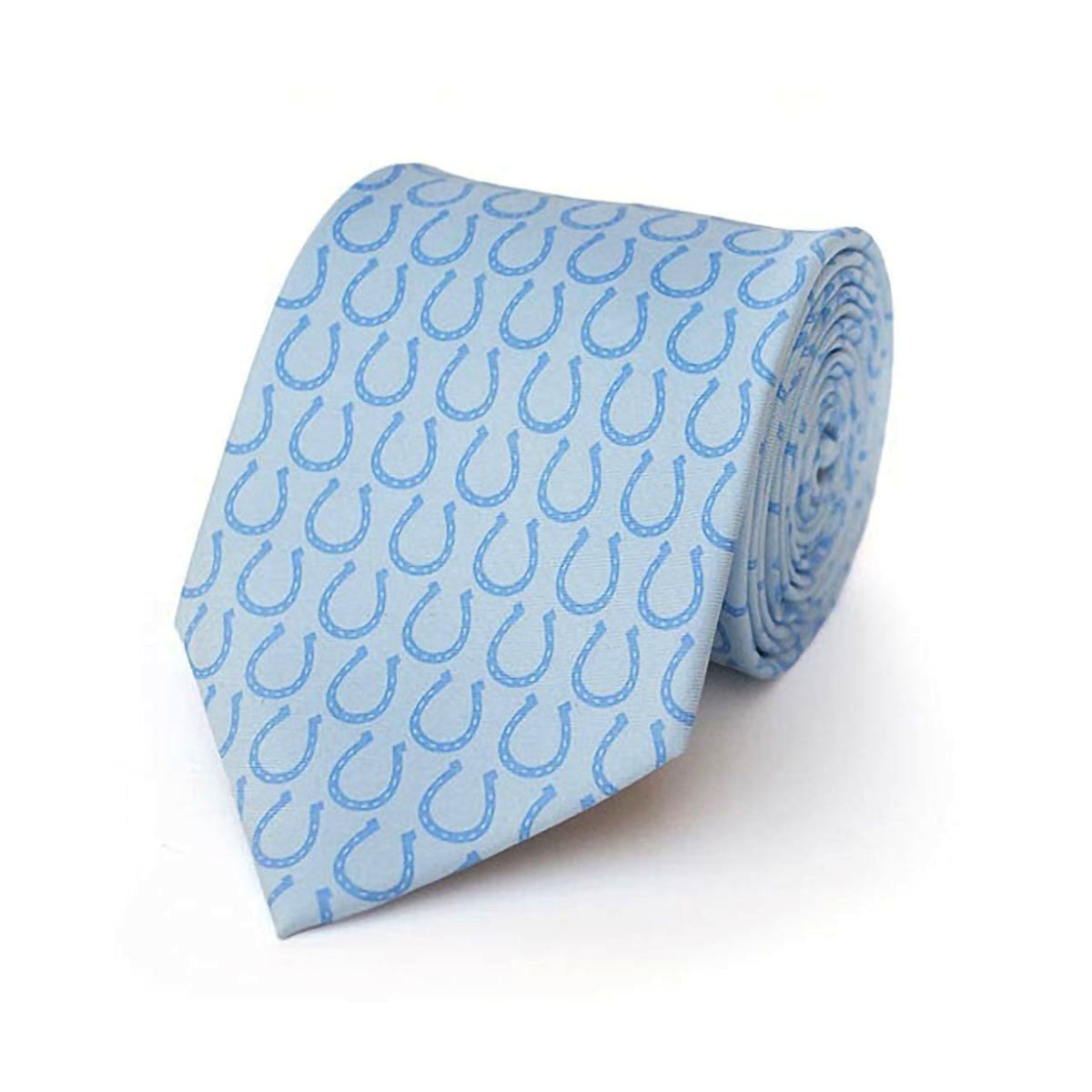 Horseshoes Blue Silk Tie