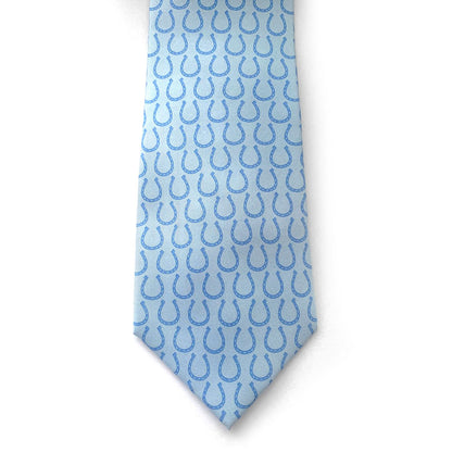 Horseshoes Blue Silk Tie