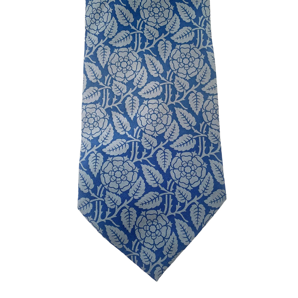 Tudor Rose Blue Silk Tie