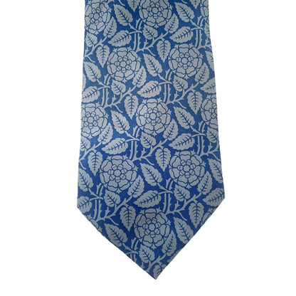 Tudor Rose Blue Silk Tie