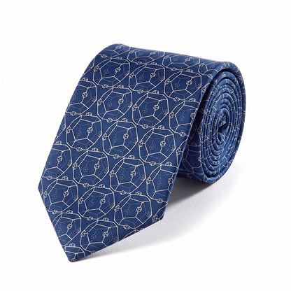 Dodecahedron Blue Silk Tie - Roll