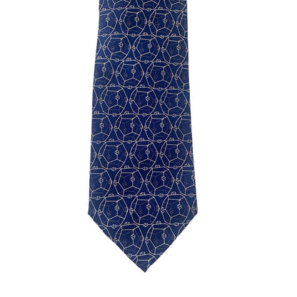 Dodecahedron Blue Silk Tie