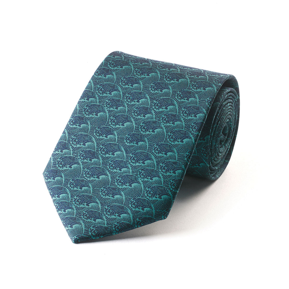 Deco Ocean Waves Silk Tie - Roll